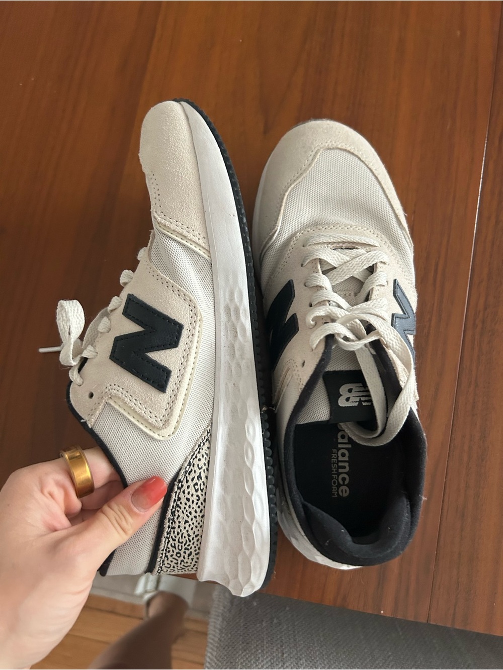 New Balance Fresh Foam X70 Leopard Tan & Blue Sneakers - Picture 5 of 8